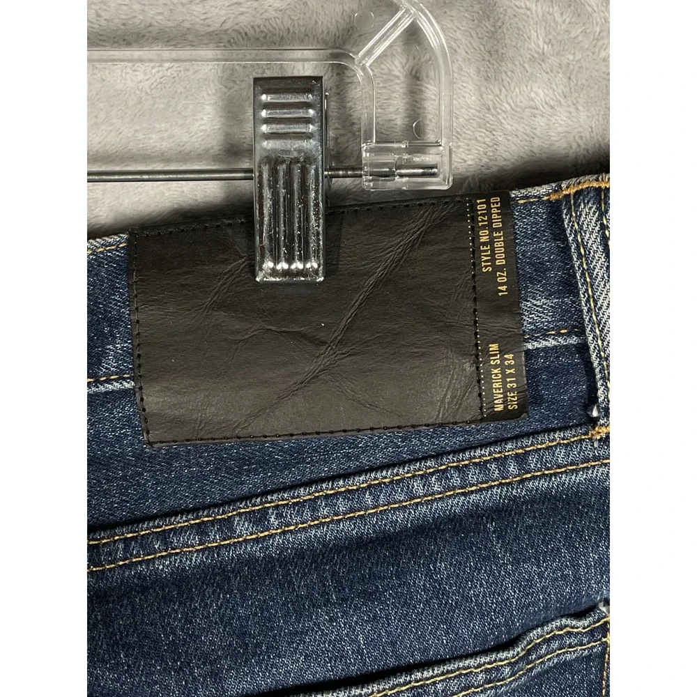 Buck Mason Maverick Slim Jeans 31x34 Double Dipped Indigo 14oz Denim 12101 Mens